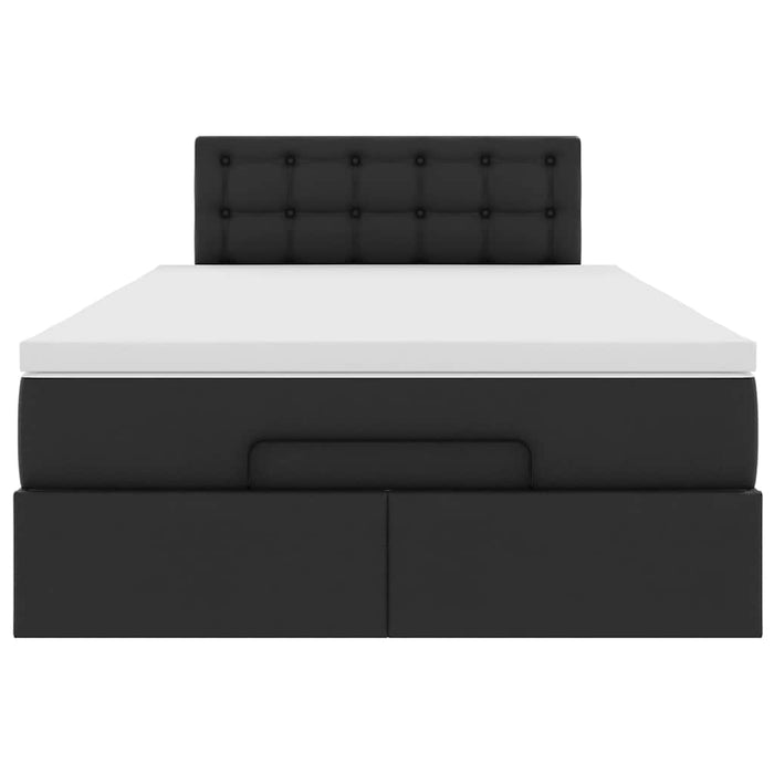 Cadru de pat otoman saltea neagră 120x200cm piele artificială - WALTI WALTI