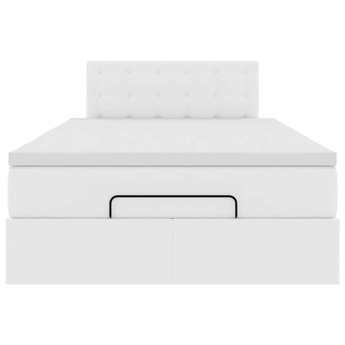 Cadru de pat otoman cu saltea alb 120x200cm piele artificială - WALTI WALTI