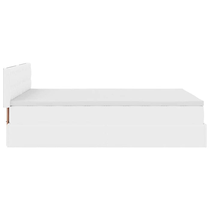 Cadru de pat otoman cu saltea alb 140x190 cm piele artificială - WALTI WALTI