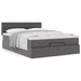 Cadru de pat otoman cu saltea gri 140x190cm piele artificială - WALTI WALTI