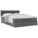 Cadru de pat otoman cu saltea gri 140x190cm piele artificială - WALTI WALTI