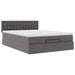 Cadru de pat otoman cu saltea gri 140x190cm piele artificială - WALTI WALTI