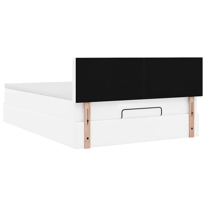 Cadru de pat otoman cu saltea alb 140x200cm piele artificială - WALTI WALTI