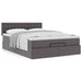 Cadru de pat otoman cu saltea gri 140x200cm piele artificială - WALTI WALTI