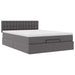 Cadru de pat otoman cu saltea gri 140x200cm piele artificială - WALTI WALTI