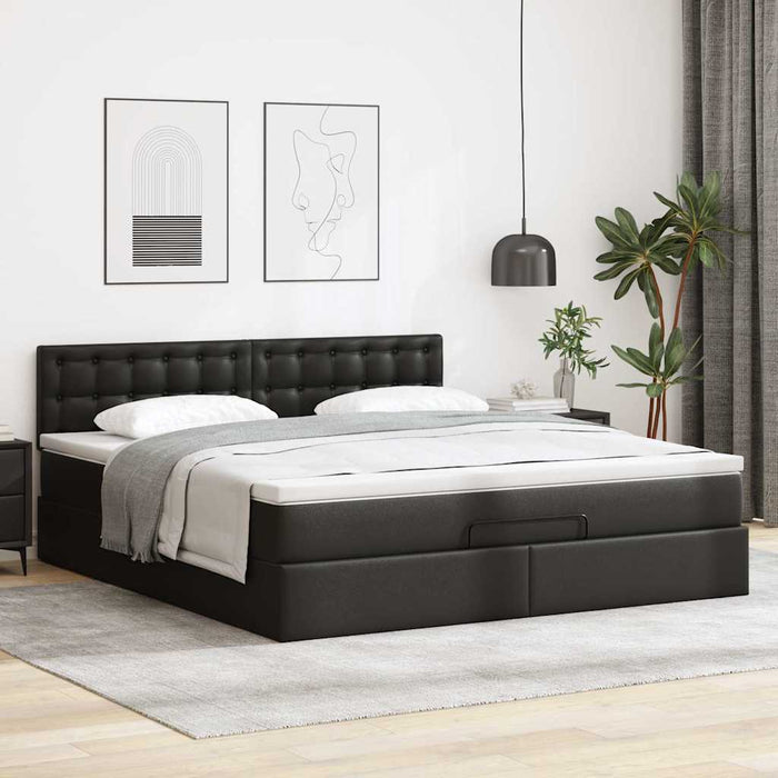 Cadru de pat otoman saltele Negru 180x200cm piele artificială - WALTI WALTI
