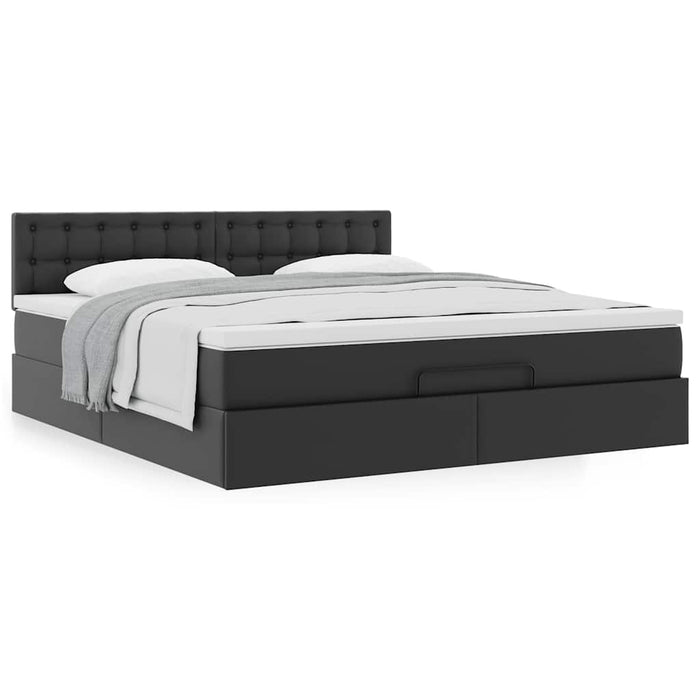Cadru de pat otoman saltele Negru 180x200cm piele artificială - WALTI WALTI