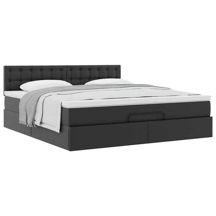 Cadru de pat otoman saltele Negru 180x200cm piele artificială - WALTI WALTI
