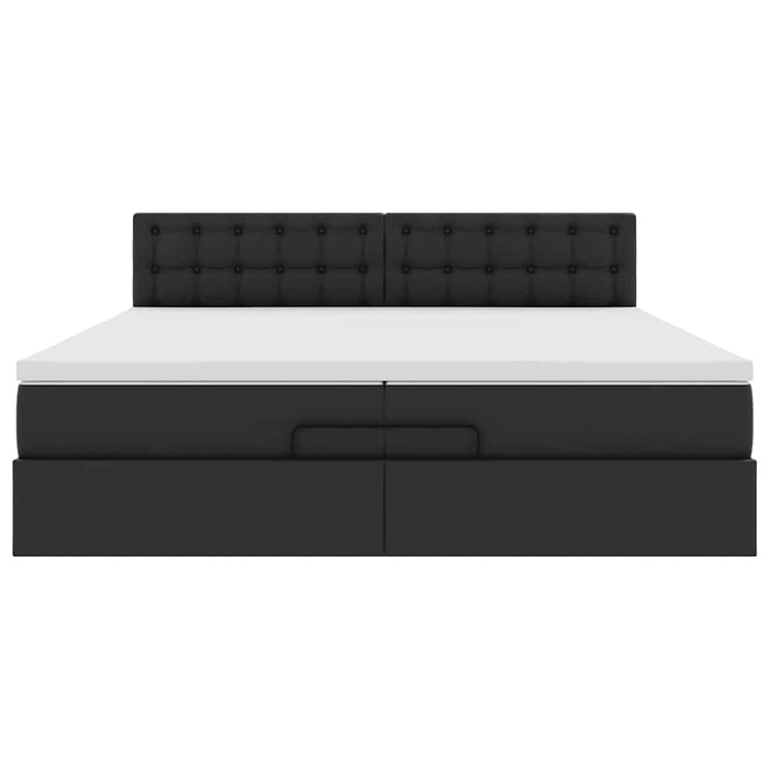 Cadru de pat otoman saltele Negru 200x200cm piele artificială - WALTI WALTI