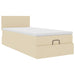 Cadru de pat otoman cu saltea crem 80x200cm stofa - WALTI WALTI