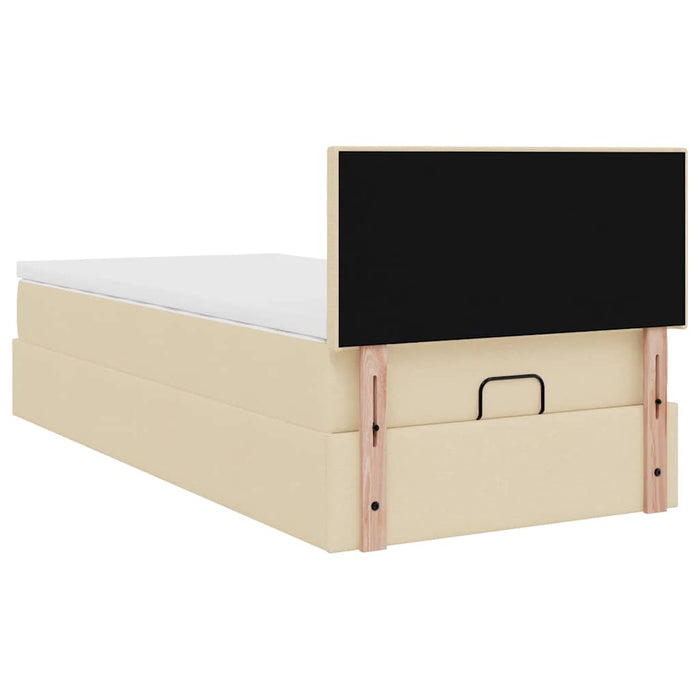 Cadru de pat otoman cu saltea crem 80x200cm stofa - WALTI WALTI