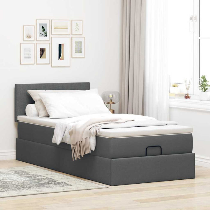 Pat otoman cu saltea țesătură gri închis 90x200 cm - WALTI WALTI