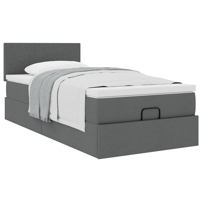 Pat otoman cu saltea țesătură gri închis 90x200 cm - WALTI WALTI