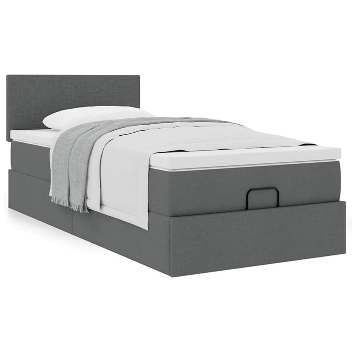 Pat otoman cu saltea țesătură gri închis 90x200 cm - WALTI WALTI