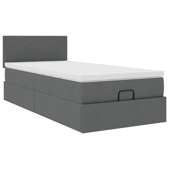 Pat otoman cu saltea țesătură gri închis 90x200 cm - WALTI WALTI