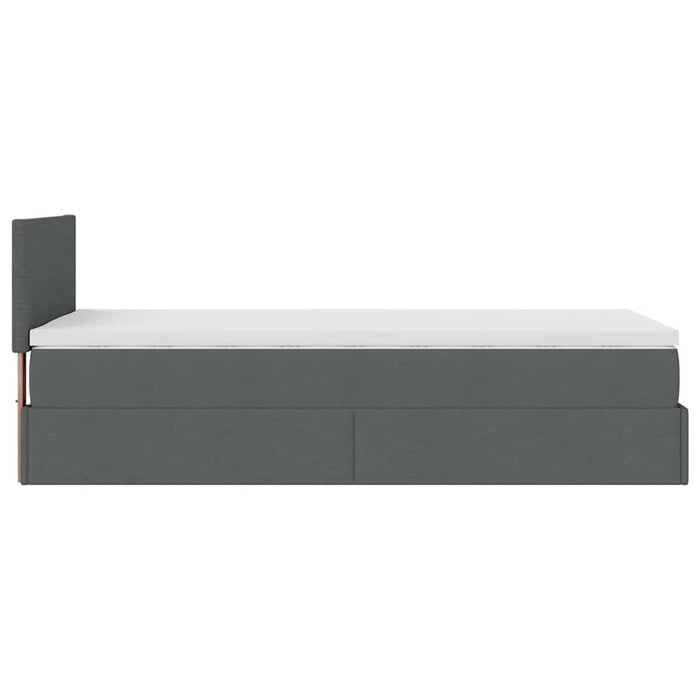 Pat otoman cu saltea țesătură gri închis 90x200 cm - WALTI WALTI