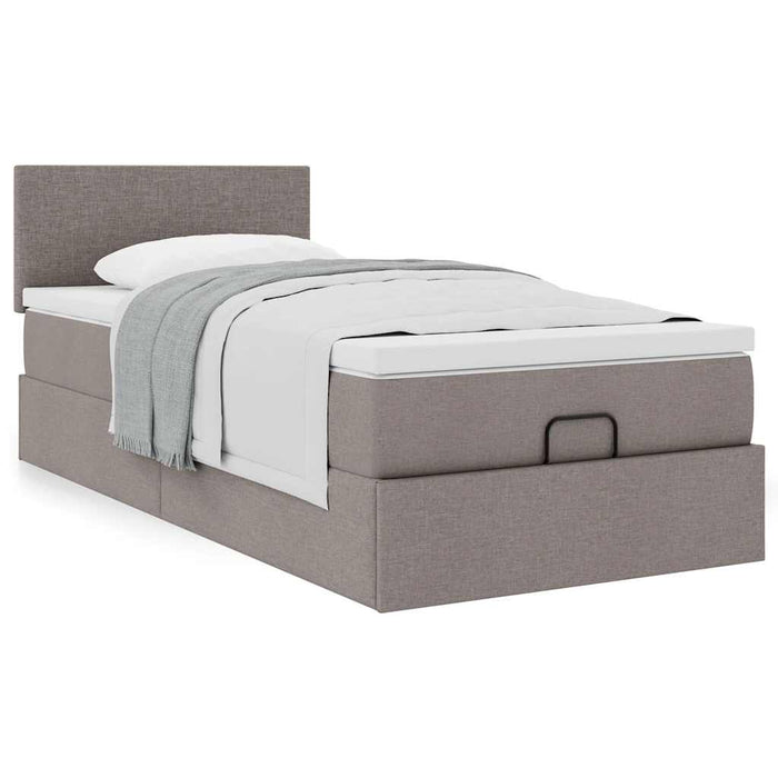 Pat otoman cu saltea Taupe 90x200 cm Stofa - WALTI WALTI
