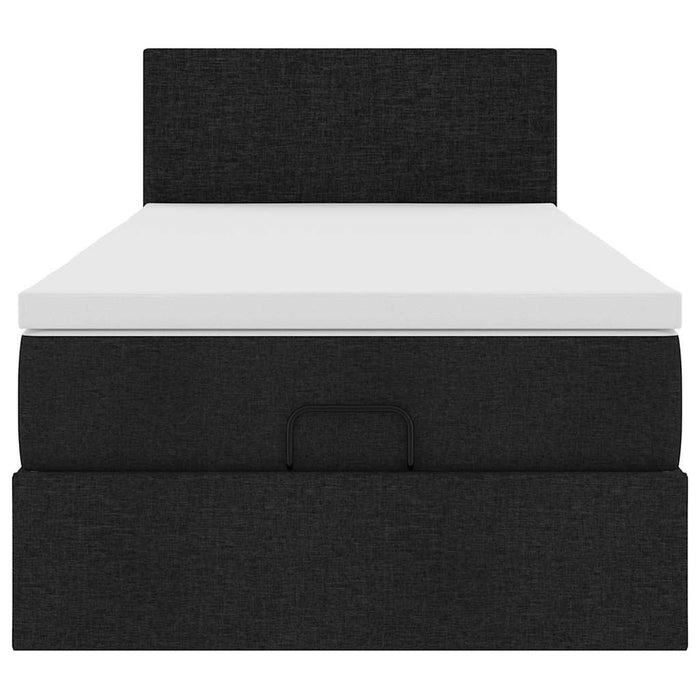 Pat otoman cu saltea negru 100x200 cm stofa WALTI
