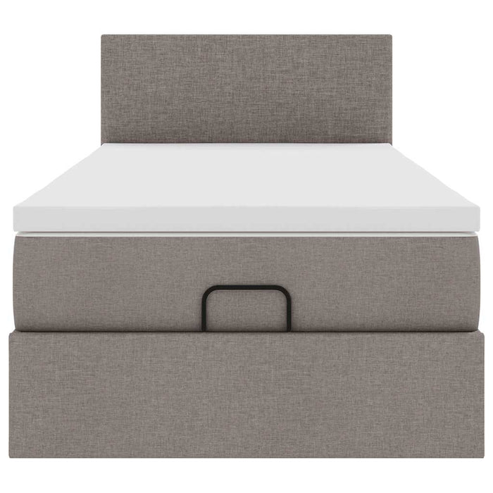 Pat otoman cu saltea Taupe 100x200 cm Stofa WALTI