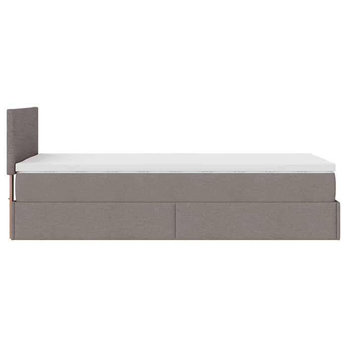 Pat otoman cu saltea Taupe 100x200 cm Stofa WALTI