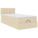 Pat otoman cu saltea crem 100x200 cm stofa - WALTI WALTI