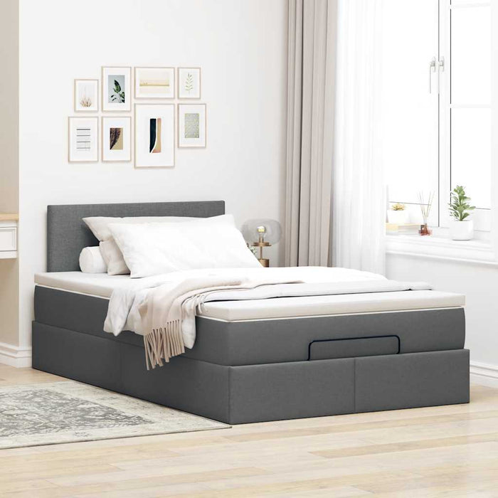 Pat otoman cu saltea țesătură gri închis 120x190 cm - WALTI WALTI
