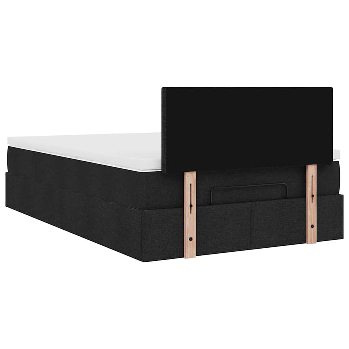 Pat otoman cu saltea negru 120x190 cm stofa - WALTI WALTI