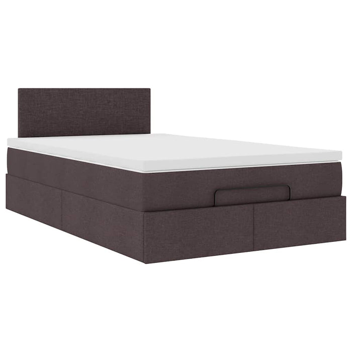 Cadru de pat otoman cu saltea țesătură maro închis 120x190 cm - WALTI WALTI