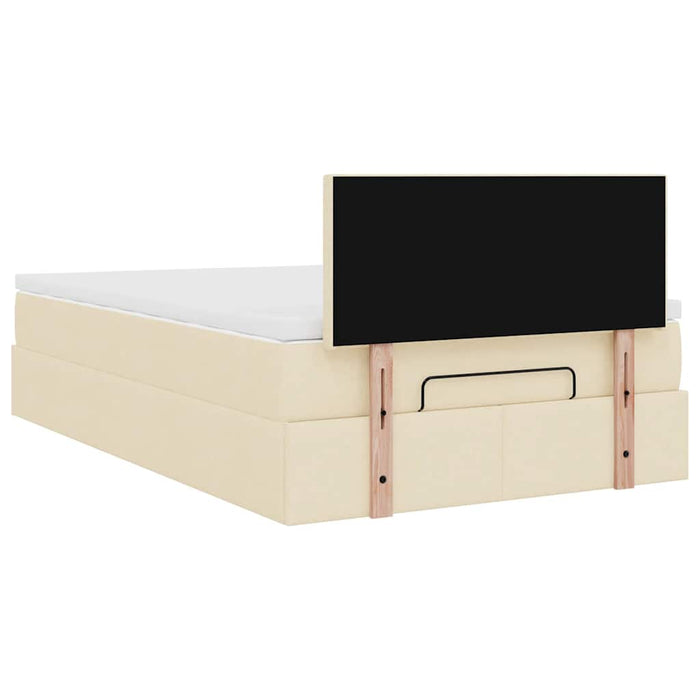 Cadru de pat otoman cu saltea crem 120x190cm stofa - WALTI WALTI