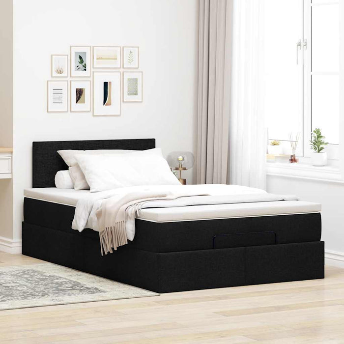 Pat otoman cu saltea negru 120x200 cm stofa - WALTI WALTI