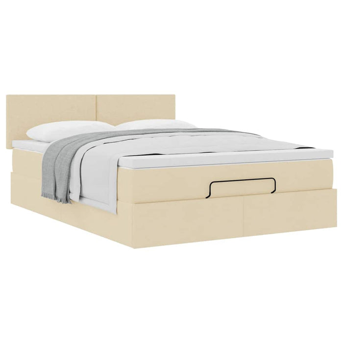 Pat otoman cu saltea crem 140x190 cm stofa - WALTI WALTI