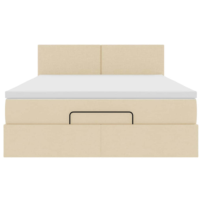 Pat otoman cu saltea crem 140x190 cm stofa - WALTI WALTI