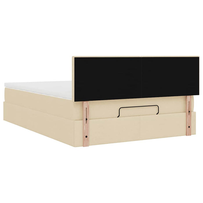 Pat otoman cu saltea crem 140x190 cm stofa - WALTI WALTI