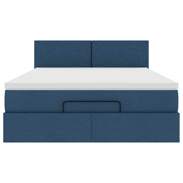 Pat otoman cu saltea albastru 140x190 cm stofa - WALTI WALTI