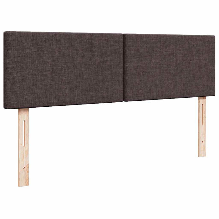 Cadru de pat otoman cu saltea țesătură maro închis 140x200 cm WALTI