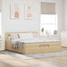 Cadru de pat otoman cu saltea crem 160x200cm stofa - WALTI WALTI