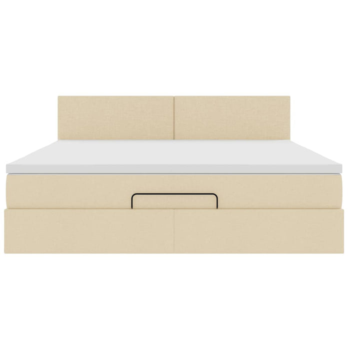 Cadru de pat otoman cu saltea crem 160x200cm stofa - WALTI WALTI