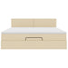 Cadru de pat otoman cu saltea crem 160x200cm stofa - WALTI WALTI
