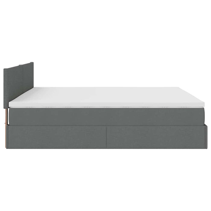 Cadru pat otoman cu saltea țesătură gri închis 180x200 cm - WALTI WALTI