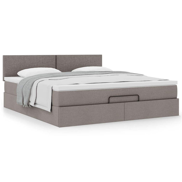 Cadru de pat otoman cu saltea Taupe 180x200cm Material - WALTI WALTI