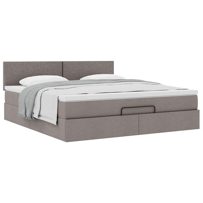 Cadru de pat otoman cu saltea Taupe 180x200cm Material - WALTI WALTI