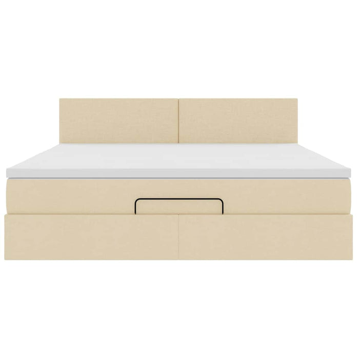 Cadru de pat otoman cu saltea crem 180x200cm stofa - WALTI WALTI
