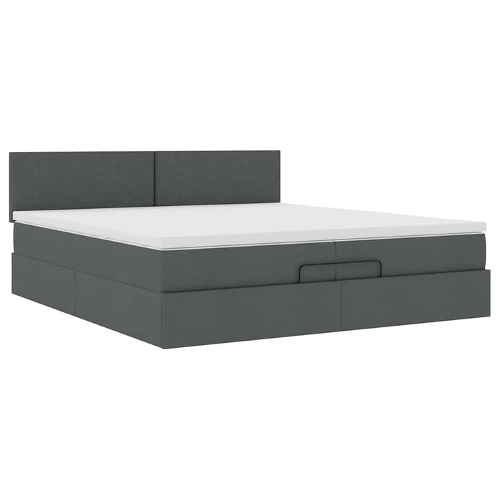 Cadru de pat otoman cu saltea țesătură gri închis 200x200 cm - WALTI WALTI