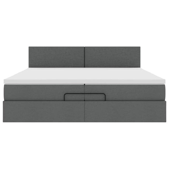 Cadru de pat otoman cu saltea țesătură gri închis 200x200 cm - WALTI WALTI