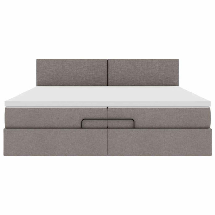 Cadru de pat otoman cu saltea Taupe 200x200 cm Material WALTI