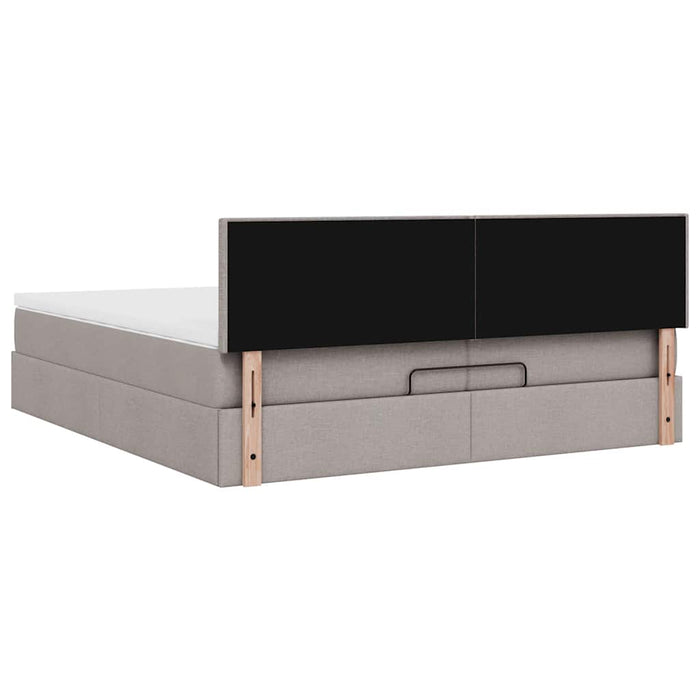Cadru de pat otoman cu saltea Taupe 200x200 cm Material WALTI