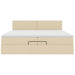 Cadru de pat otoman cu saltea crem 200x200 cm stofa - WALTI WALTI