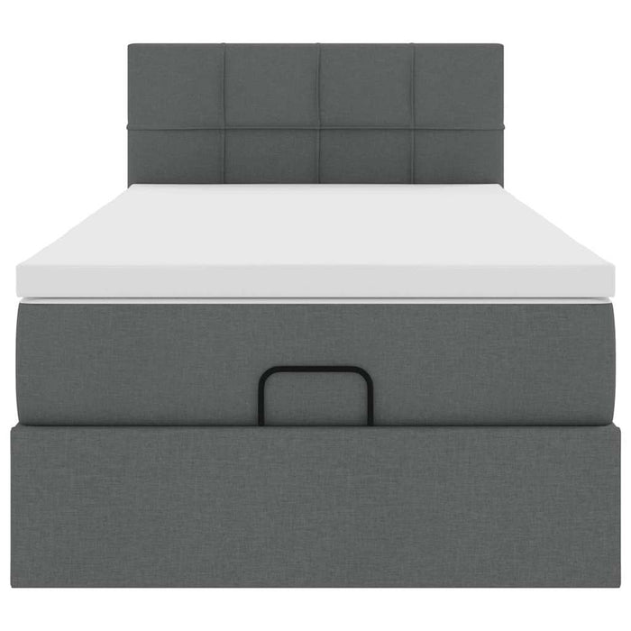 Cadru de pat otoman cu saltele Gri închis 80x200cm țesătură - WALTI WALTI