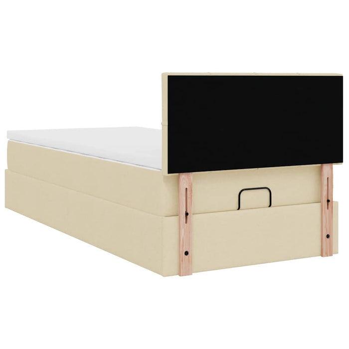 Cadru de pat otoman cu saltea crem 80x200cm stofa - WALTI WALTI