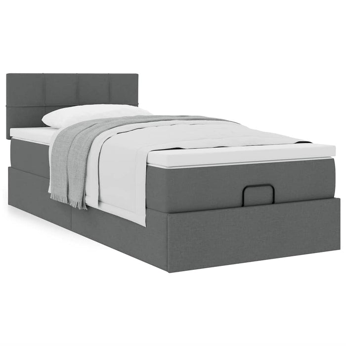 Pat otoman cu saltea țesătură gri închis 90x200 cm - WALTI WALTI